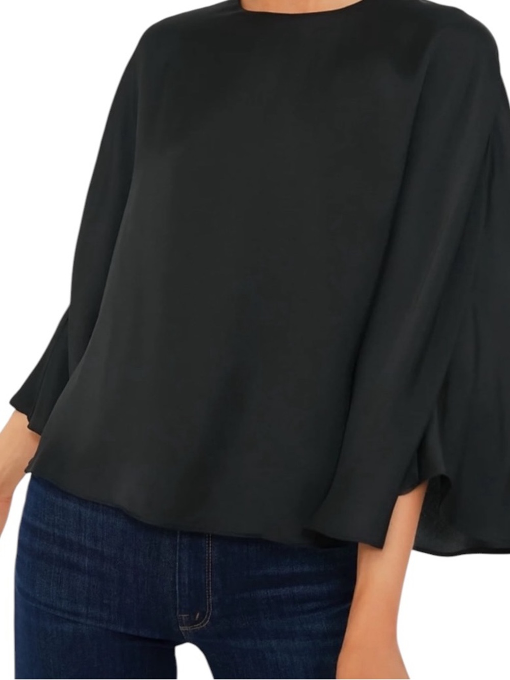 NWT Tuckernuck Black Selma Cape Blouse XL